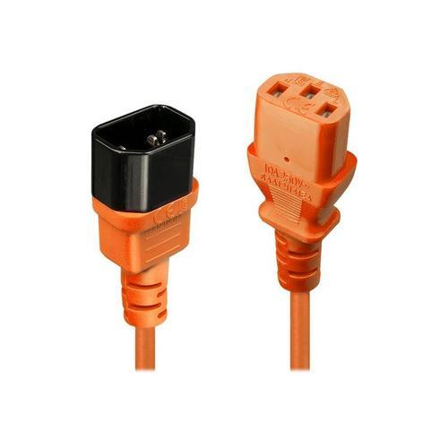 Lindy - Rallonge de câble d'alimentation - power IEC 60320 C13 pour IEC 60320 C14 - 50 cm - moulé - orange