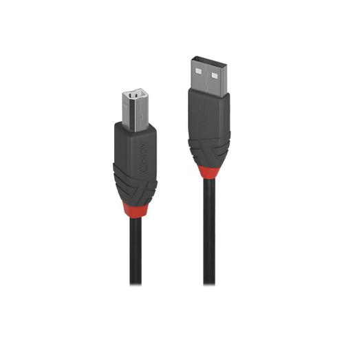 Lindy Anthra Line - Câble USB - USB (M) pour USB type B (M) - USB 2.0 - 7.5 m - rond - noir