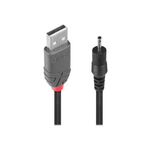 Lindy - Câble d'alimentation USB - DC jack de 2,3 mm x 0,7 mm mâle pour USB (alimentation uniquement) mâle - 1.5 m - noir