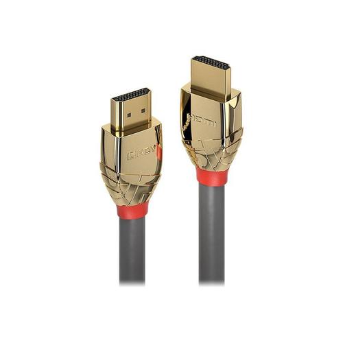 Lindy Gold Line High Speed HDMI with Ethernet - Câble HDMI avec Ethernet - HDMI mâle pour HDMI mâle - 5 m - triple blindage - gris - support 4K