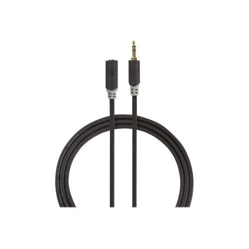 Nedis - Rallonge de câble audio - mini-phone stereo 3.5 mm mâle pour mini-phone stereo 3.5 mm femelle - 5 m - anthracite - rond