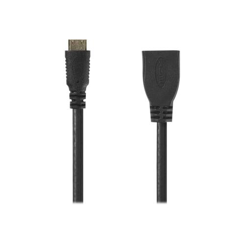 Nedis - Câble HDMI avec Ethernet - 19 pin mini HDMI Type C mâle pour HDMI femelle - 20 cm - noir - rond