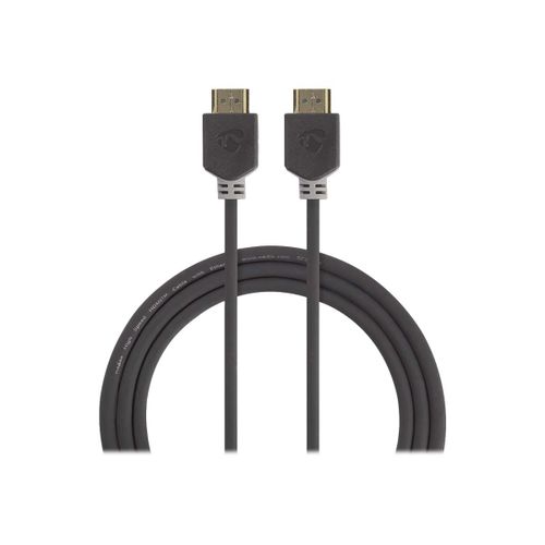 Nedis - Câble HDMI avec Ethernet - HDMI mâle pour HDMI mâle - 5 m - blindé - anthracite - rond
