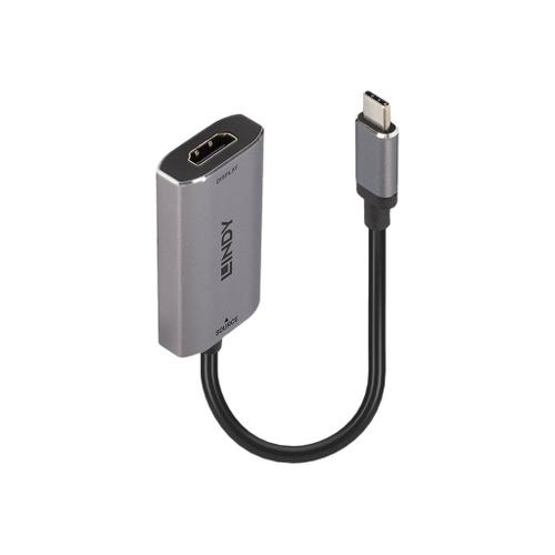 Lindy - Adaptateur vidéo - 24 pin USB-C mâle pour HDMI femelle - gris - support 8K