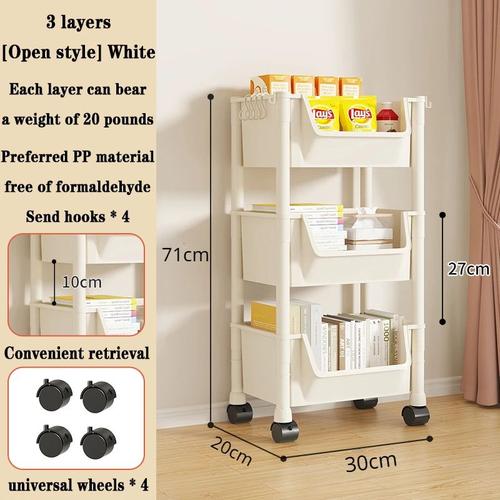 Chariot de rangement multicouche portable",biblioth¿¿que ¿¿ roulettes,bureau T1,fichier,collations familiales,"divers - Type 3-layer white