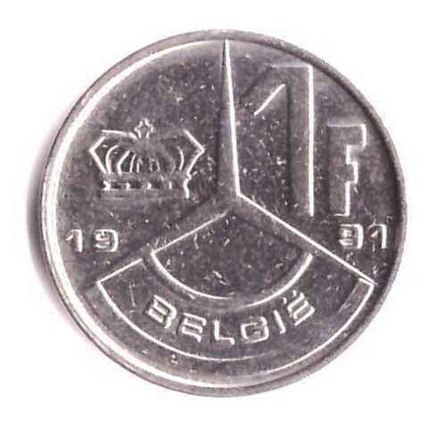 Piece De Monnaie Belge 1 Francs 1991