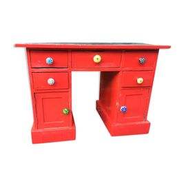 Bureau Bois Massif Annes 50 Enfant 5 7 Ans Rouge