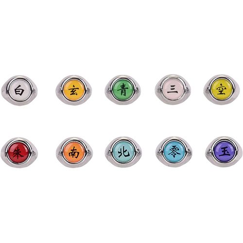 10 Pièces Anneaux Anime Bague Accessoires De Cosplay Organisation Akatsuki Nouveau Pour Homme Femme Enfant