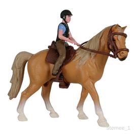 Figurine de fille d'équitation réaliste avec jouet de jeu de cheval en  plastique Cavalier modèle de gâteau Décoration d'anniversaire de Noël  Cadeau pour enfant