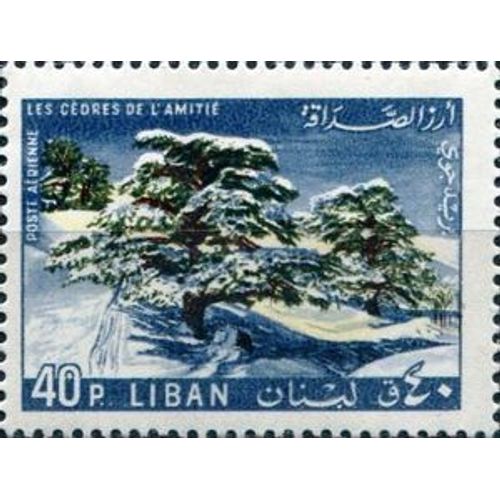 Timbre Liban Poste Aérienne 1965 Oblitéré -Les Cèdres De L'amitié - 40p Yt Lb Pa343