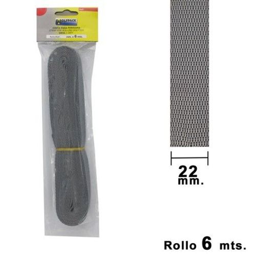 Bande de blind WOLFPACK gris 22 mm. Rouleau 6 mètres
