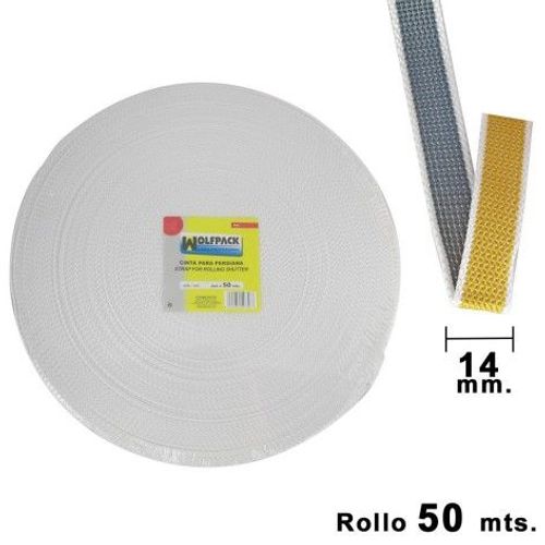 Bande de store WOLFPACK Bicolor 14 mm. Rouleau 50 mètres