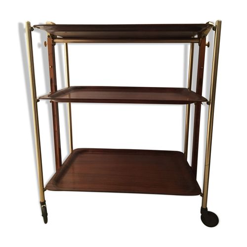 Desserte Pliante Et Roulante Vintage Marron