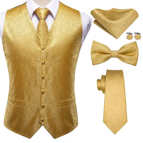 Hi-Aught-Ensemble De Boutons De Manchette Hanky Pour Homme,Gilet Brillant,Veste Pour Homme,Boutons De Manchette N?Ud Papillon,Or,Bleu,Rouge,Vert,Noir