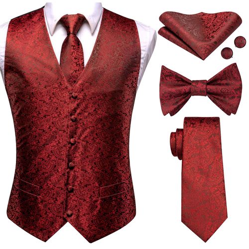Hi-Aught-Ensemble De Boutons De Manchette Hanky Pour Homme,Gilet Brillant,Veste Pour Homme,Boutons De Manchette N?Ud Papillon,Or,Bleu,Rouge,Vert,Noir
