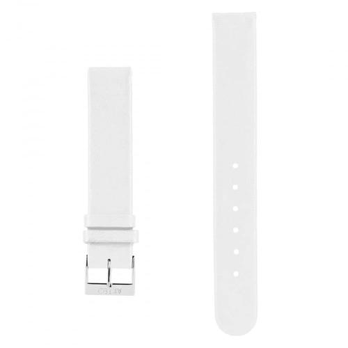 Bracelet Cuir Plat Pour Montre Akteo 16mm Blanc