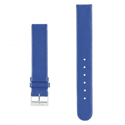 Bracelet Cuir Plat Pour Montre Akteo 16mm Bleu