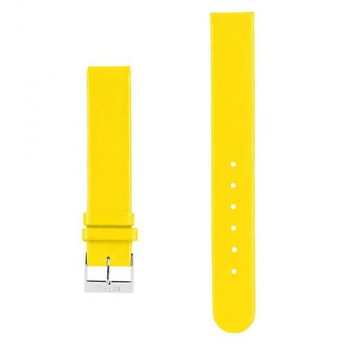 Bracelet Cuir Plat Pour Montre Akteo 16mm Jaune