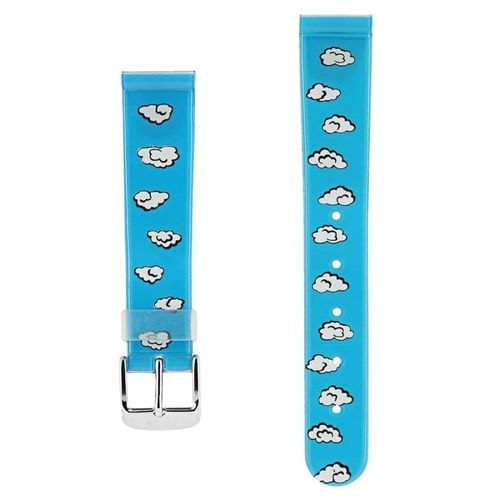 Bracelet Silicone Plat Pour Montre Akteo 17mm Nuages