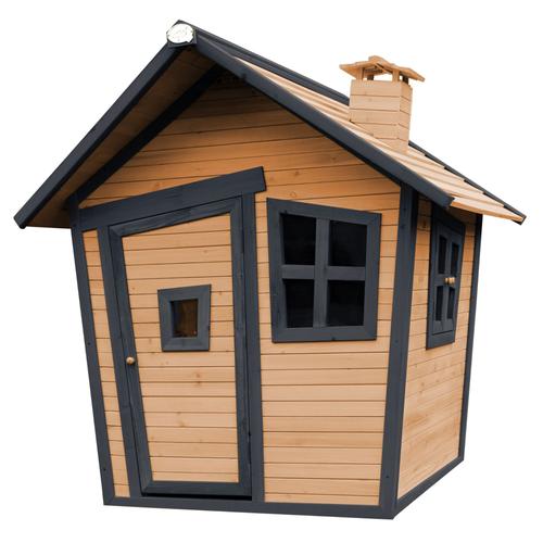 Axi Alice Maison Enfant En Bois Fsc | Maison De Jeux Pour L'extérieur / Jardin En Anthracite & Marron | Maisonnette / Cabane De Jeu Avec Des Fenêtres