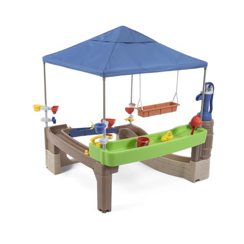 Step2 Pump & Splah Shady Oasis Maison Enfant Avec Jouets D'eau | Patio En Plastique Pour Enfants Avec Pompe À Eau, Table D'eau & Accessoires | Adapté Aux Fauteuils Roulants