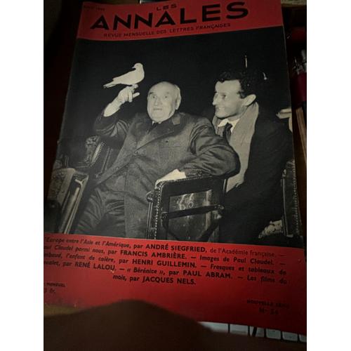 Les Annales Revue Mensuelle Des Lettres Françaises Avril 1955 Nouvelle Série N° 54