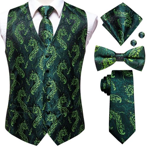 Hi-Aught-Ensemble De Boutons De Manchette Hanky Pour Homme,Gilet Brillant,Veste Pour Homme,Boutons De Manchette N?Ud Papillon,Or,Bleu,Rouge,Vert,Noir
