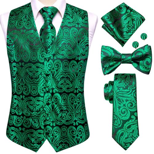 Hi-Aught-Ensemble De Boutons De Manchette Hanky Pour Homme,Gilet Brillant,Veste Pour Homme,Boutons De Manchette N?Ud Papillon,Or,Bleu,Rouge,Vert,Noir
