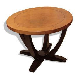 Table Art Dco En Palissandre Et Cuir France Vers 1930 Marron