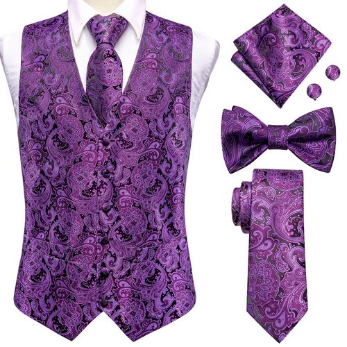 Hi-Aught-Ensemble De Boutons De Manchette Hanky Pour Homme,Gilet Brillant,Veste Pour Homme,Boutons De Manchette N?Ud Papillon,Or,Bleu,Rouge,Vert,Noir