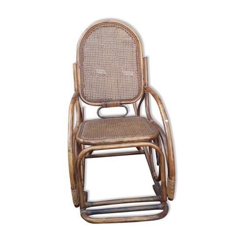 Rocking Chair Rotin Marron