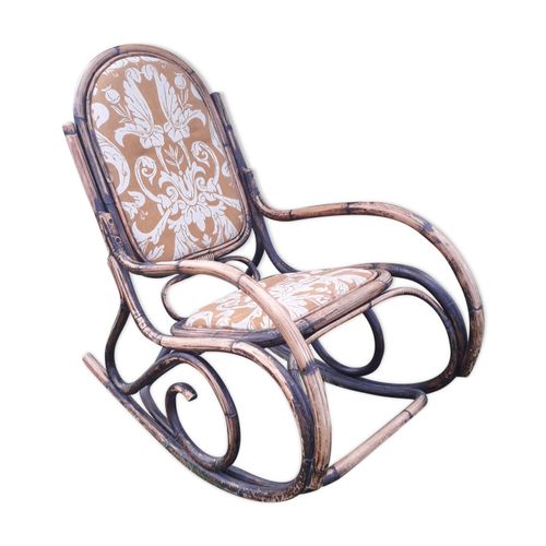 Rocking Chair Rotin Marron