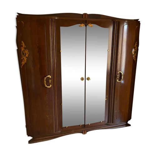 Armoire Vintage Style Art Deco Marron