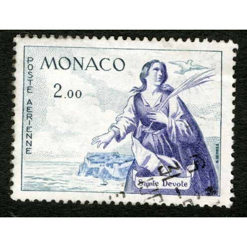 Timbre Oblitéré Monaco,Sainte Devote,Poste Aérienne,2,00