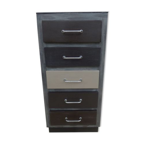 Chiffonnier Vintage Relook Marron