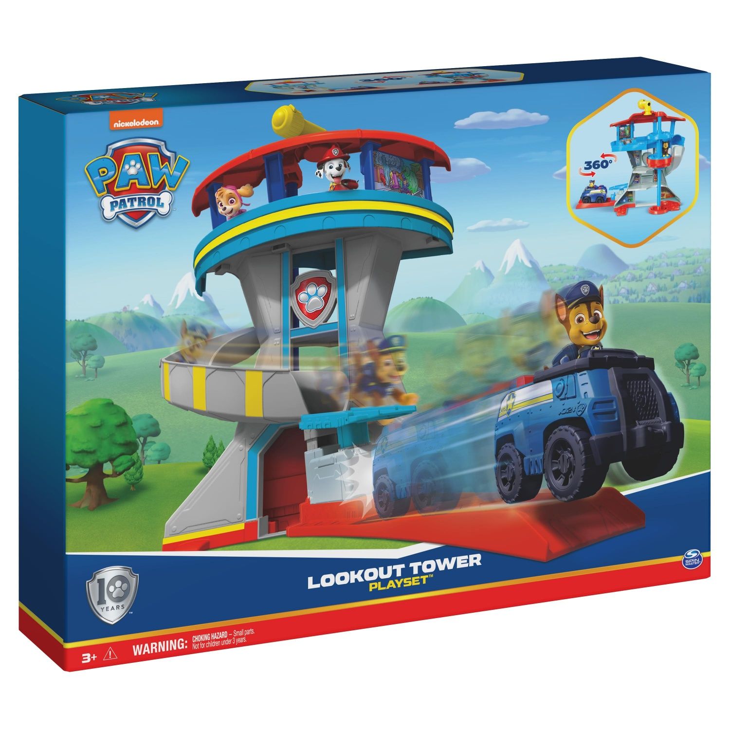 PAW Patrol, Mighty Pups Super PAWs, Mighty Lookout Tower, Tour de contrôle  avec effets sonores et lumineux