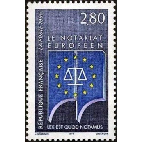Timbre France 1995, Oblitéré -Le Notariat Européen - 2.80 Yt2924