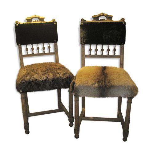 Paire De Chaises Henri Ii Marron