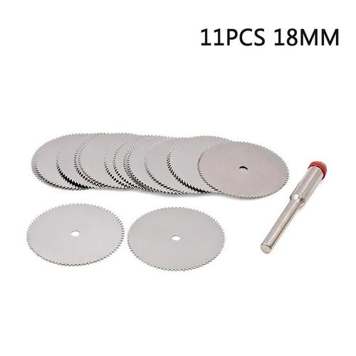 11 pièces 18mm - Lame de scie circulaire, petit ensemble, roue de meulage pour le Micro travail du bois, disque de coupe en métal, accessoires de tranchage électrique en métal