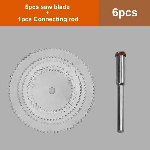 mélange de 6 pièces - Lame de scie circulaire, petit ensemble, roue de meulage pour le Micro travail du bois, disque de coupe en métal, accessoires de tranchage électrique en métal