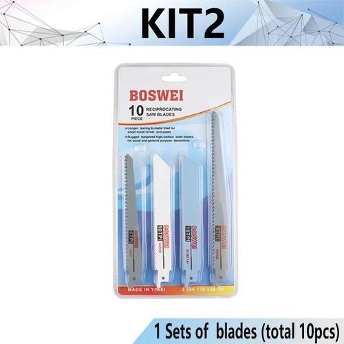 kit2 - Lames De Scie Sabre Pour Le Bois, Le Plastique Et Le Métal, 10 Pièces, Accessoires Pour Scie Sauteuse