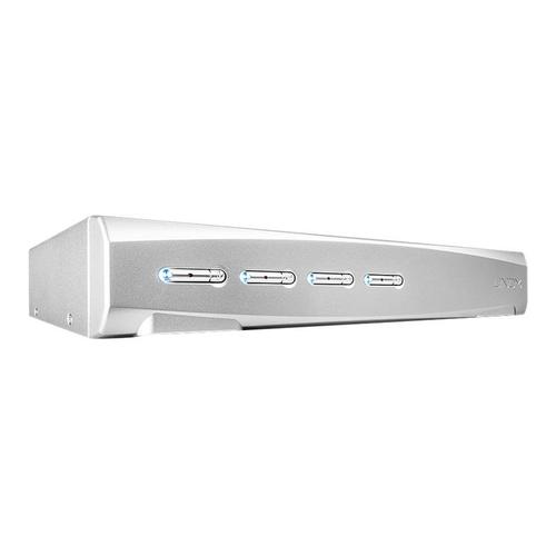 Lindy 4 Port DVI-I Single Link, USB 2.0 & Audio KVM Switch Pro - Commutateur écran-clavier-souris/audio/USB - 4 x KVM / audio / USB - 1 utilisateur local - de bureau
