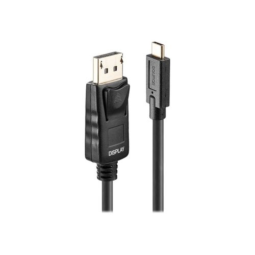 Lindy - Câble DisplayPort - 24 pin USB-C (M) pour DisplayPort (M) - DisplayPort 1.2 - 10 m - rond, actif, support pour 4K60Hz (3840 x 2160) - noir