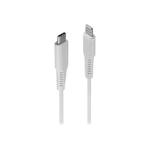 Lindy - Câble Lightning - 24 pin USB-C mâle pour Lightning mâle - 50 cm - blindé - blanc - support pour Power Delivery 2,0