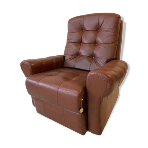 Fauteuil En Cuir Himolla Allemagne Annes 1970 Marron