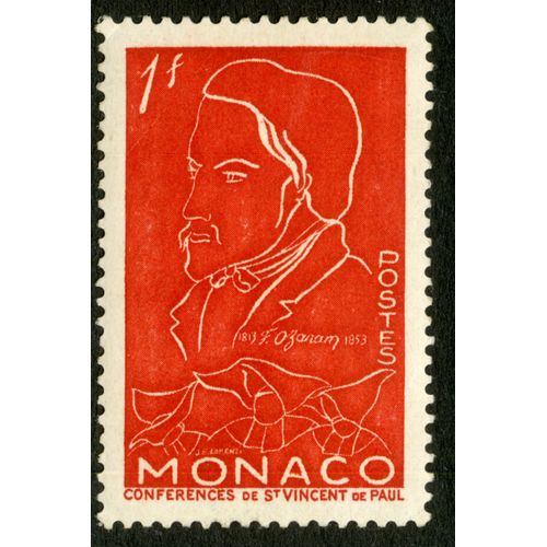 Timbre Monaco,F. Ozanam 1813-1853,Conférences De St Vincent De Paul,Postes,1f