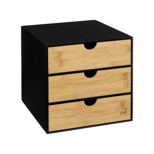 Tour de Rangement Bureau Carrée "Bava" 31cm Noir