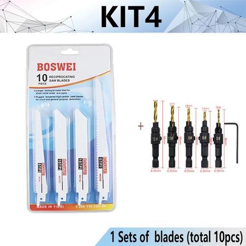 kit4 - Lames De Scie Sabre Pour Le Bois, Le Plastique Et Le Métal, 10 Pièces, Accessoires Pour Scie Sauteuse