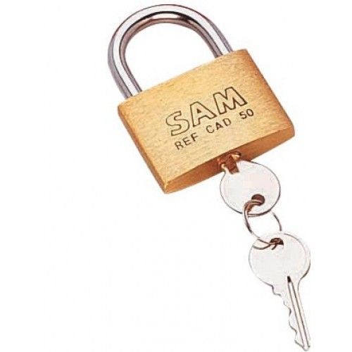 Cadenas en laiton massif - série CAD - livré avec 2 clés - CAD-40 SAM OUTILLAGE