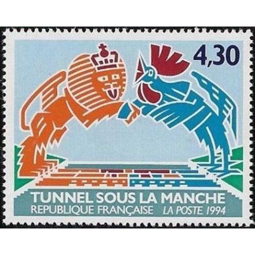 Timbre France 1994 Oblitéré - Tunnel Sous La Manche - 2.80 Yt2882